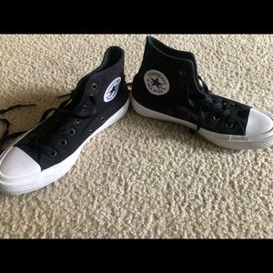 COPY - Converse High Top. Black/White Size 7 women-THESE ARE NOT PLATFORMS